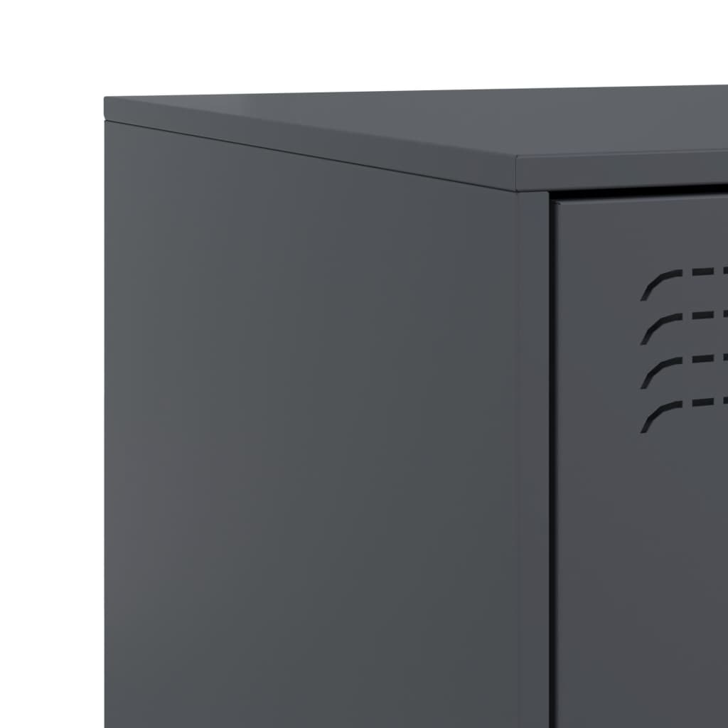 Bedside Cabinet Anthracite 34.5x39x62 cm Steel