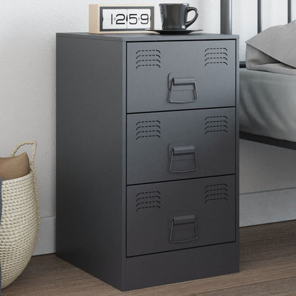 Bedside Cabinet Anthracite 34.5x39x62 cm Steel