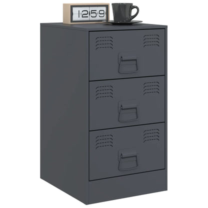 Bedside Cabinets 2 pcs Anthracite 34.5x39x62 cm Steel