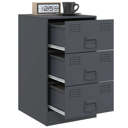 Bedside Cabinets 2 pcs Anthracite 34.5x39x62 cm Steel