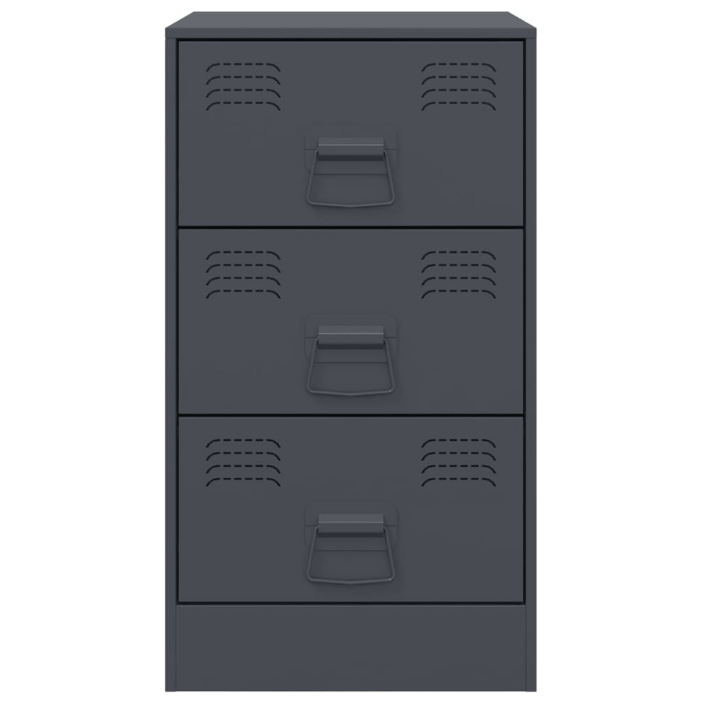 Bedside Cabinets 2 pcs Anthracite 34.5x39x62 cm Steel