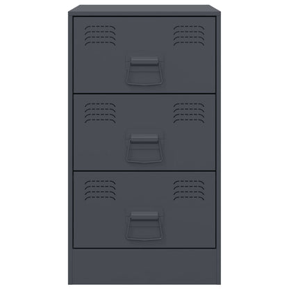 Bedside Cabinets 2 pcs Anthracite 34.5x39x62 cm Steel