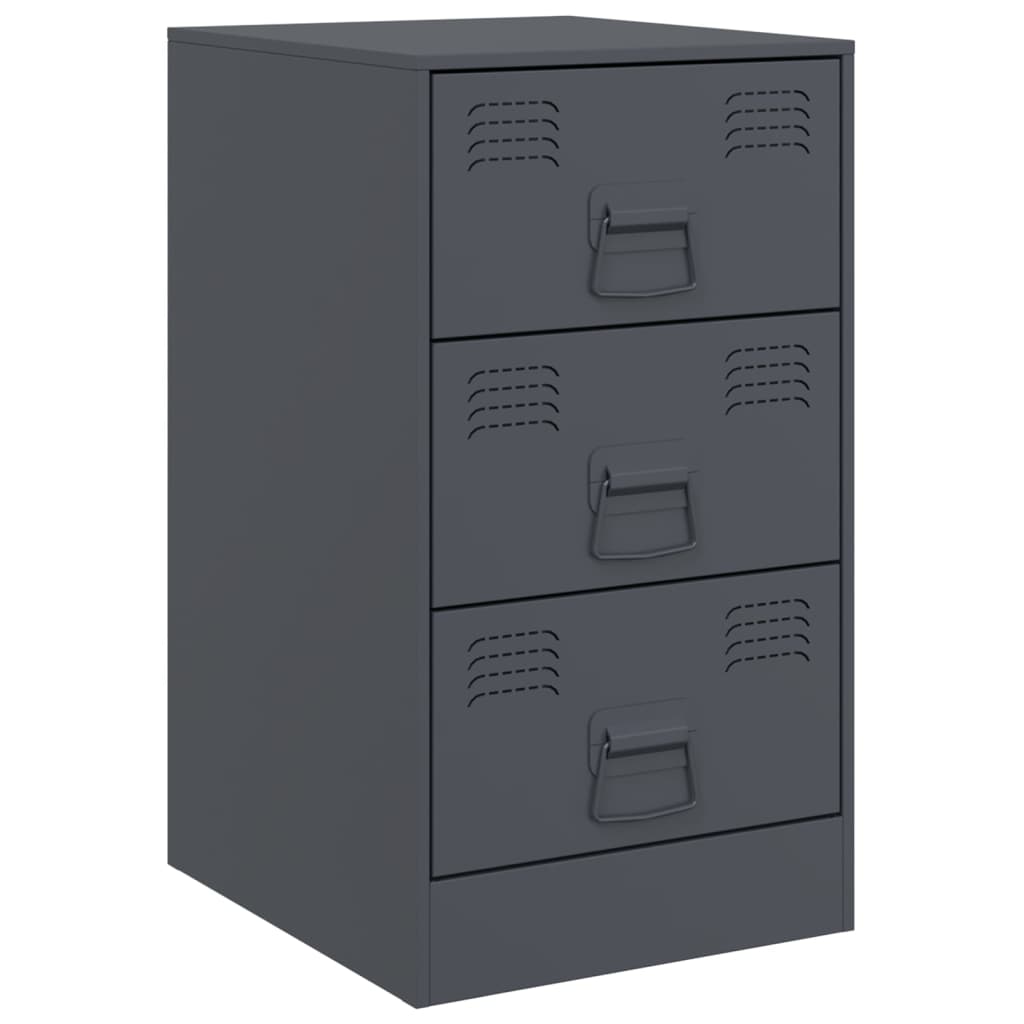 Bedside Cabinets 2 pcs Anthracite 34.5x39x62 cm Steel