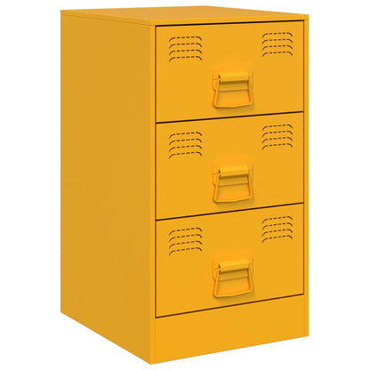 Bedside Cabinet Mustard Yellow 34.5x39x62 cm Steel