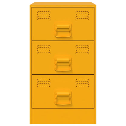 Bedside Cabinet Mustard Yellow 34.5x39x62 cm Steel