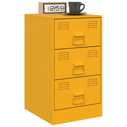 Bedside Cabinets 2 pcs Mustard Yellow 34.5x39x62 cm Steel