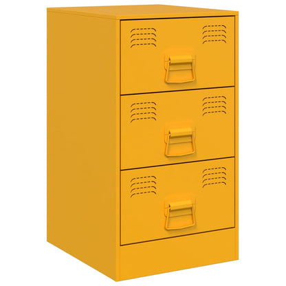 Bedside Cabinets 2 pcs Mustard Yellow 34.5x39x62 cm Steel