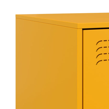 Bedside Cabinets 2 pcs Mustard Yellow 34.5x39x62 cm Steel