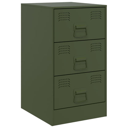 Bedside Cabinet Olive Green 34.5x39x62 cm Steel