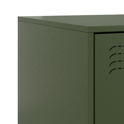 Bedside Cabinet Olive Green 34.5x39x62 cm Steel