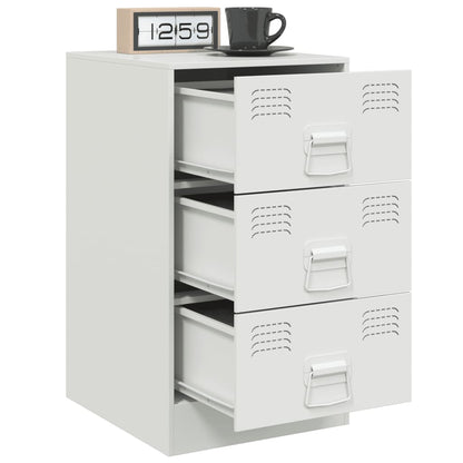 Bedside Cabinet White 34.5x39x62 cm Steel