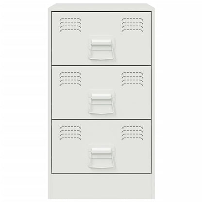 Bedside Cabinet White 34.5x39x62 cm Steel