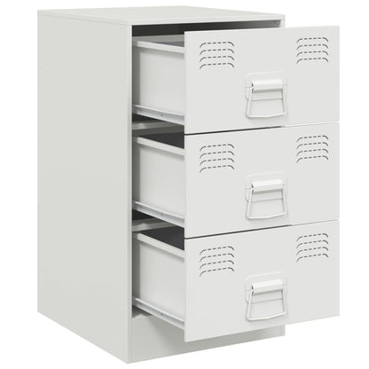 Bedside Cabinet White 34.5x39x62 cm Steel