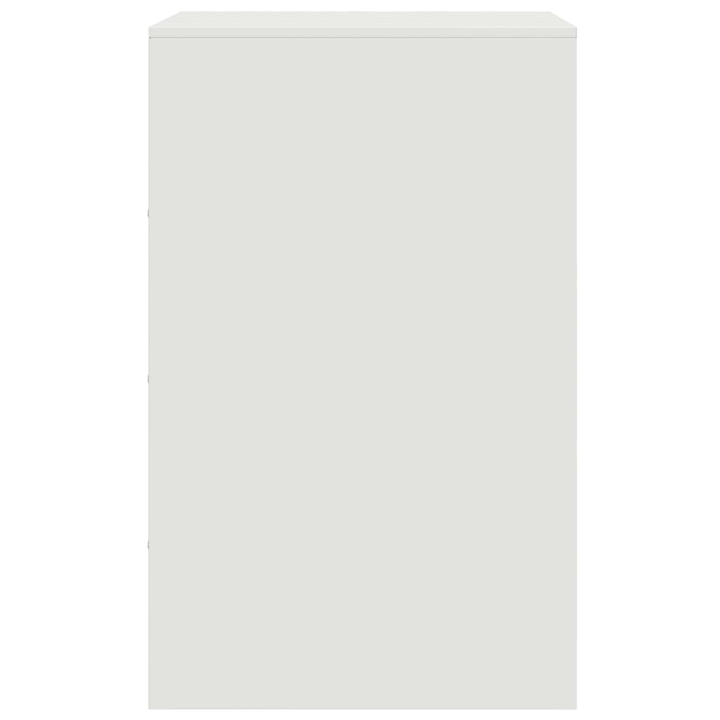 Bedside Cabinet White 34.5x39x62 cm Steel