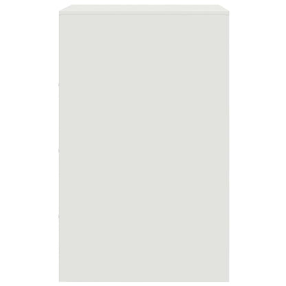 Bedside Cabinet White 34.5x39x62 cm Steel