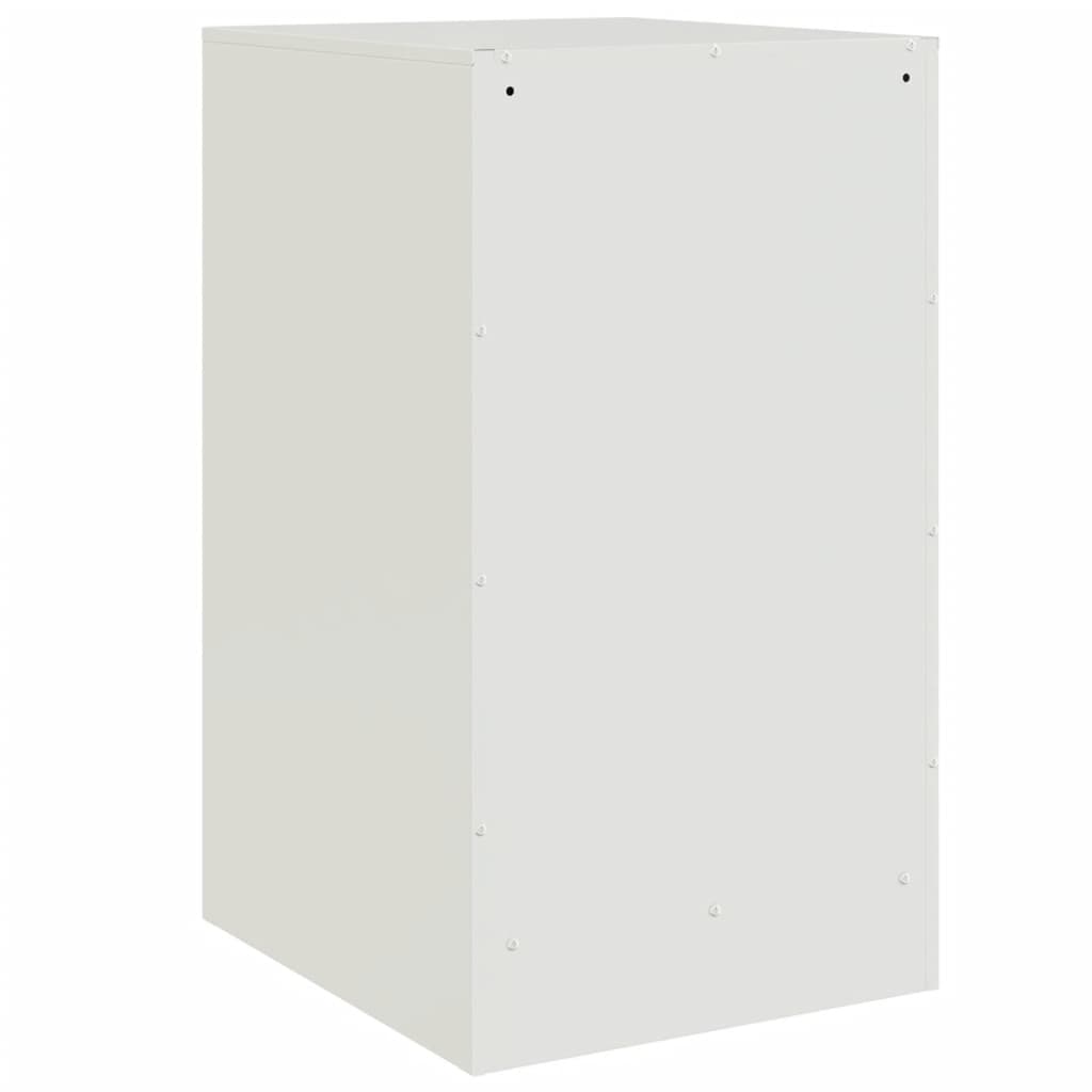 Bedside Cabinet White 34.5x39x62 cm Steel