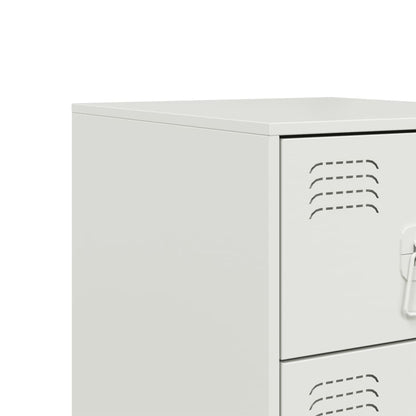 Bedside Cabinet White 34.5x39x62 cm Steel