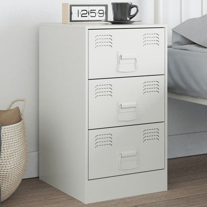 Bedside Cabinet White 34.5x39x62 cm Steel