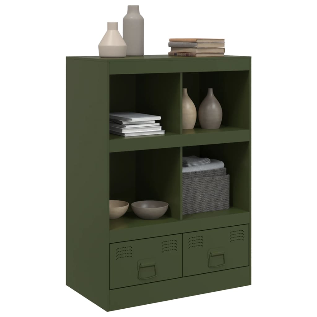 Highboard Olive Green 67x39x95 cm Steel