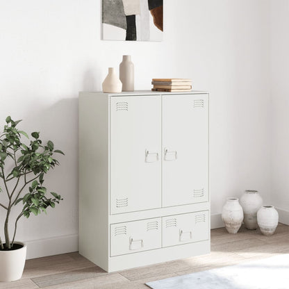 Highboard White 67x39x95 cm Steel