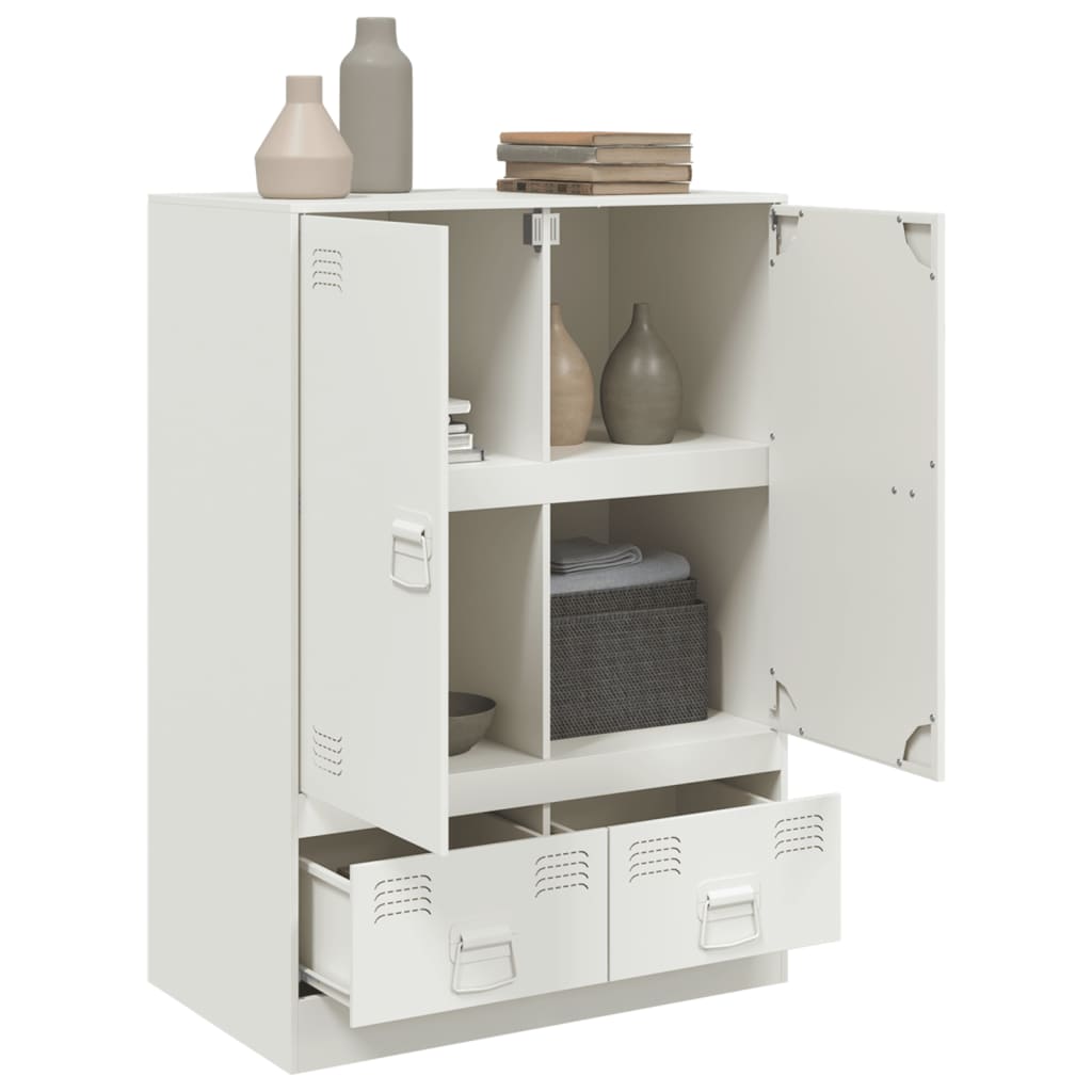 Highboard White 67x39x95 cm Steel