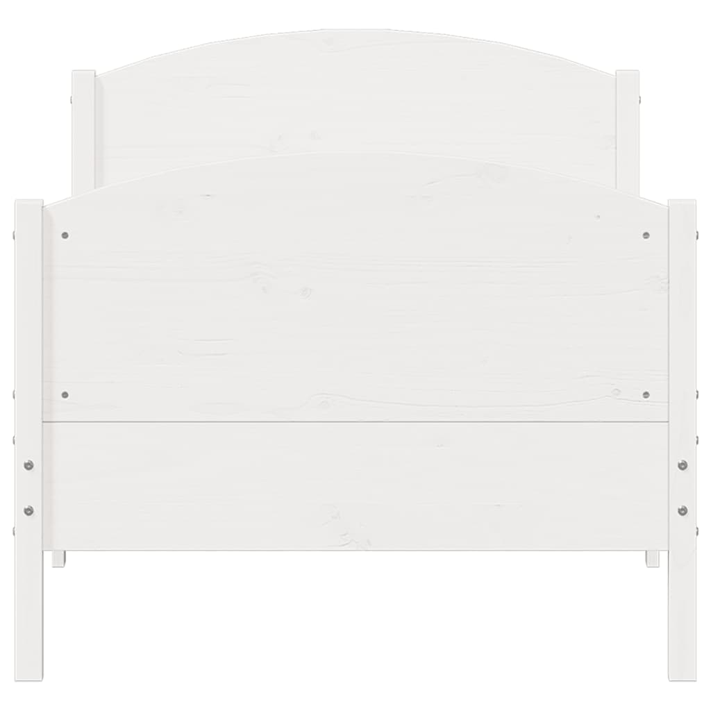 Bed Frame without Mattress White 90x200 cm Solid Wood Pine