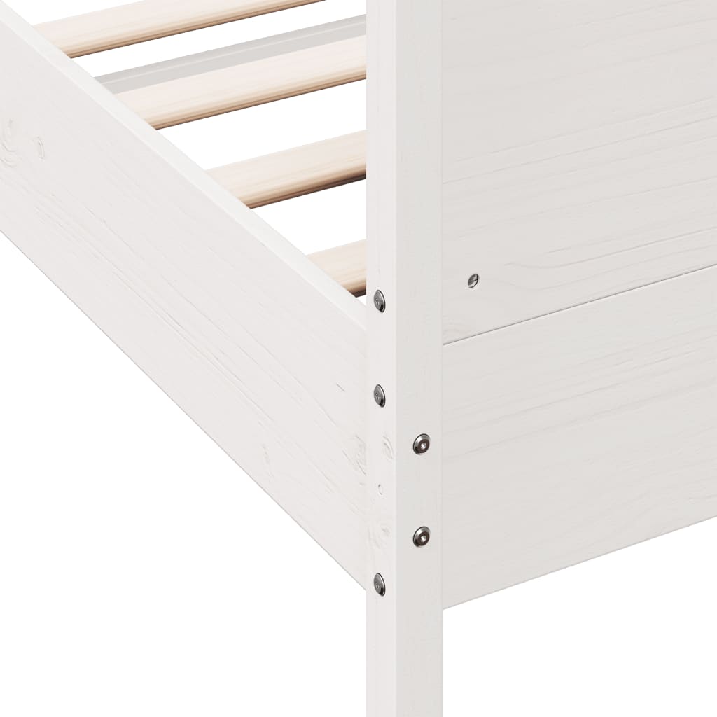 Bed Frame without Mattress White 90x200 cm Solid Wood Pine