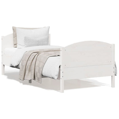 Bed Frame without Mattress White 90x200 cm Solid Wood Pine