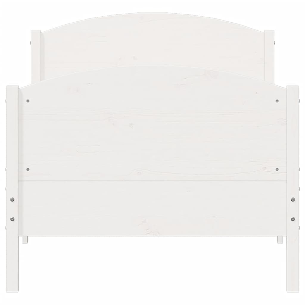 Bed Frame without Mattress White 90x190 cm Single Solid Wood Pine