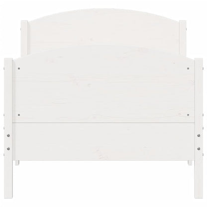Bed Frame without Mattress White 90x190 cm Single Solid Wood Pine