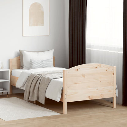 Bed Frame without Mattress 75x190 cm Small Single Solid Wood Pine