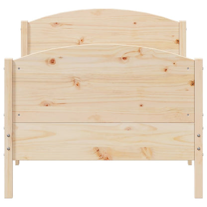 Bed Frame without Mattress 75x190 cm Small Single Solid Wood Pine