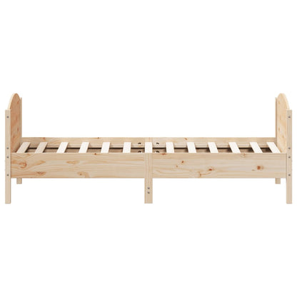 Bed Frame without Mattress 75x190 cm Small Single Solid Wood Pine