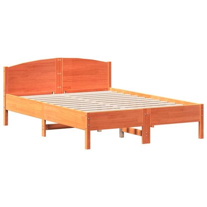 Bed Frame without Mattress Wax Brown 120x190 cm Small Double Solid Wood Pine