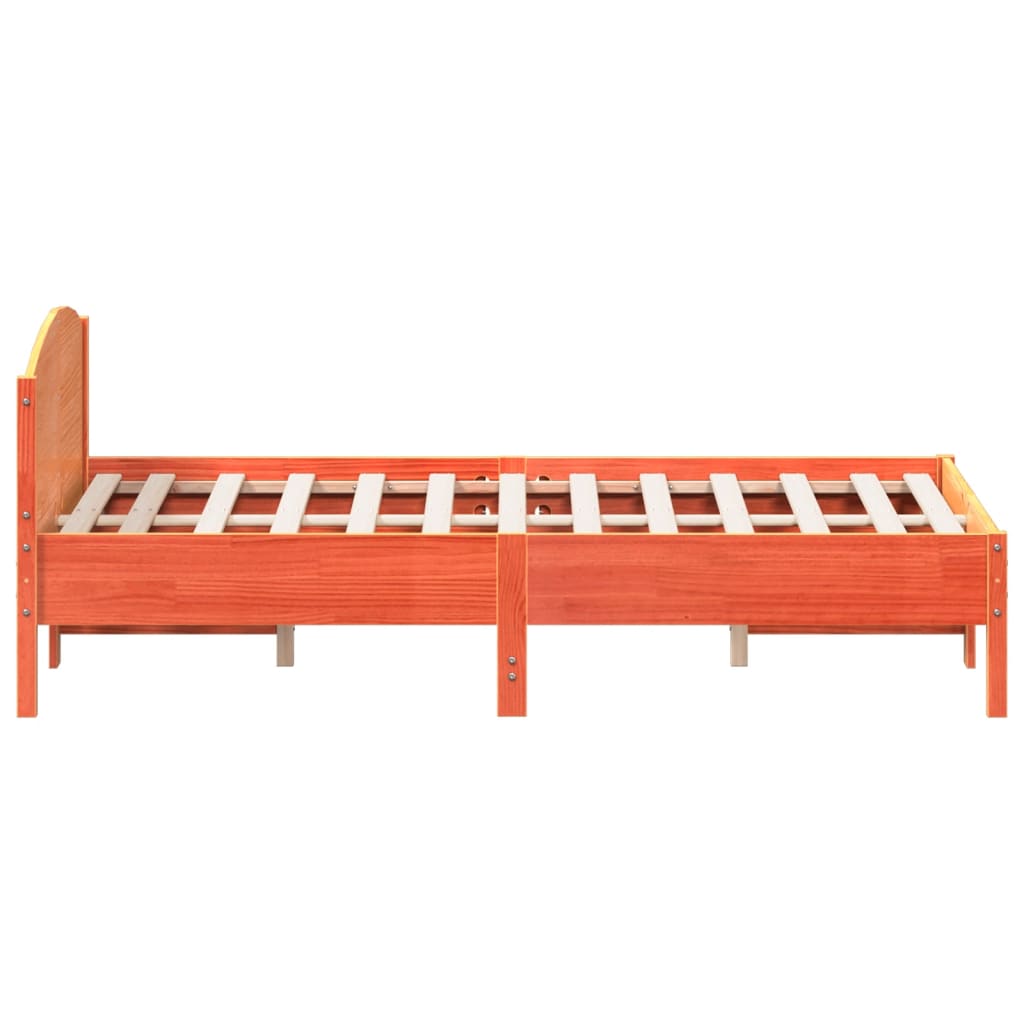 Bed Frame without Mattress Wax Brown 120x190 cm Small Double Solid Wood Pine