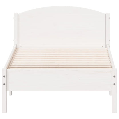 Bed Frame without Mattress White 90x200 cm Solid Wood Pine