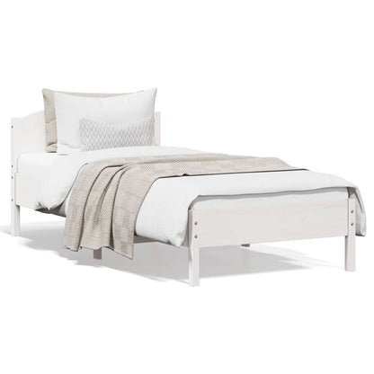 Bed Frame without Mattress White 90x200 cm Solid Wood Pine