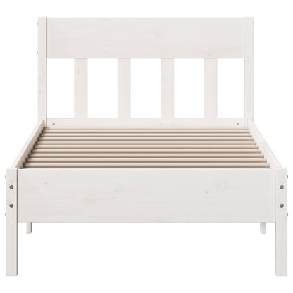 Bed Frame without Mattress White 90x200 cm Solid Wood Pine