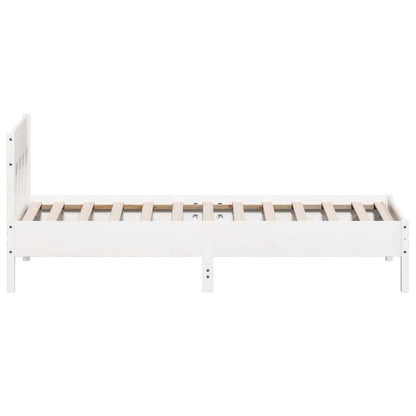 Bed Frame without Mattress White 90x200 cm Solid Wood Pine