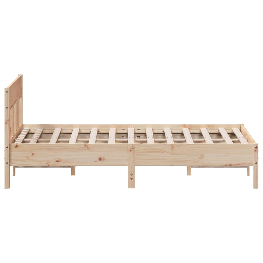 Bed Frame without Mattress 135x190 cm Double Solid Wood Pine