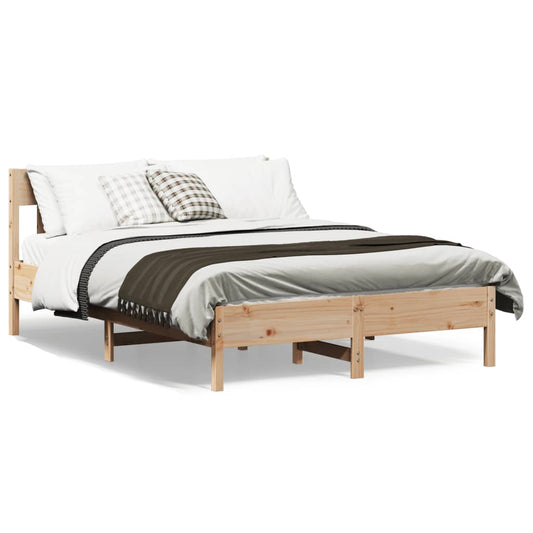 Bed Frame without Mattress 135x190 cm Double Solid Wood Pine