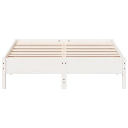 Bed Frame without Mattress White 140x200 cm Solid Wood Pine