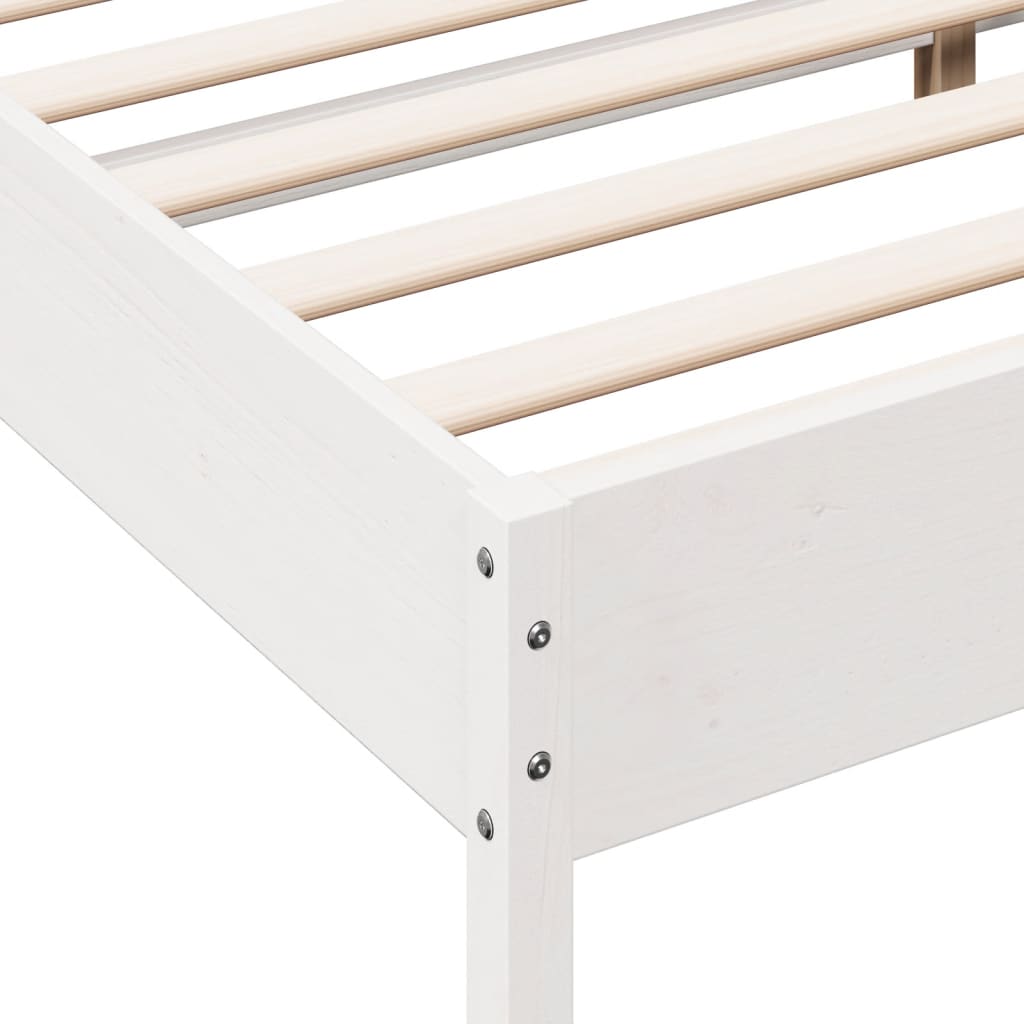 Bed Frame without Mattress White 140x200 cm Solid Wood Pine
