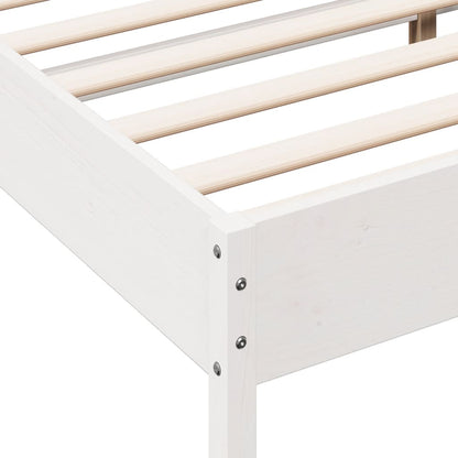 Bed Frame without Mattress White 140x200 cm Solid Wood Pine