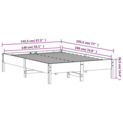Bed Frame without Mattress 140x190 cm Solid Wood Pine