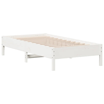 Bed Frame without Mattress White 75x190 cm Small Single Solid Wood Pine