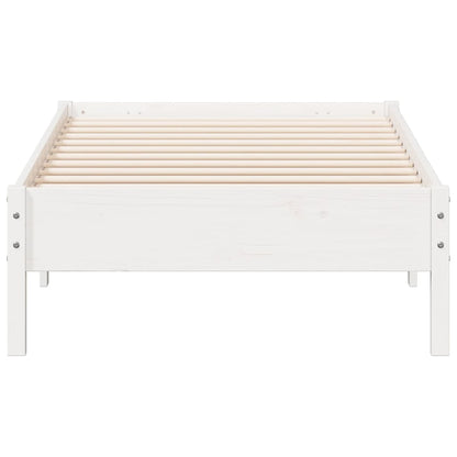 Bed Frame without Mattress White 75x190 cm Small Single Solid Wood Pine