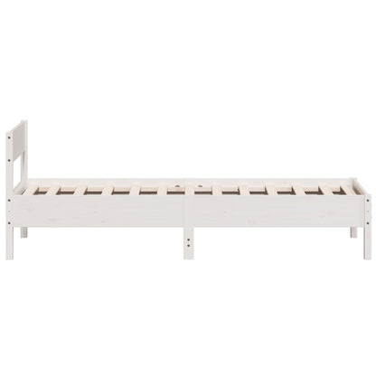 Bed Frame without Mattress White 90x200 cm Solid Wood Pine