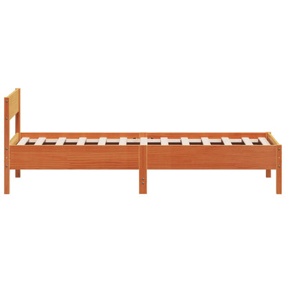 Bed Frame without Mattress Wax Brown 90x200 cm Solid Wood Pine