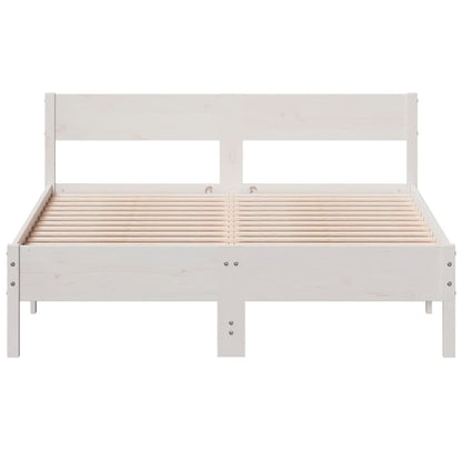 Bed Frame without Mattress White 140x190 cm Solid Wood Pine